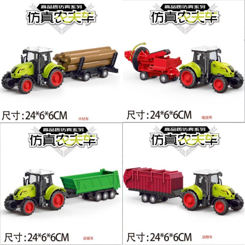 inertial simulation farmer truck tractor pastoral engineering vehicle wood transport vehicle model kids toys wholesale