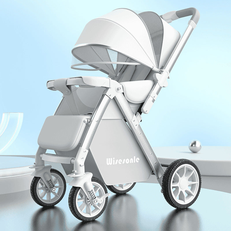 Baby stroller, reclining newborn baby, lightweight, foldable, two-way landscape, kids can sit, handy gadget, foldable, one-hand foldable