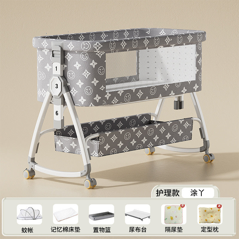 Baby crib - portable, foldable, multi-functional bassinet - newborn & toddler convertible bed