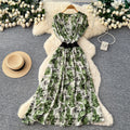 Korean style commute-friendly sleeveless printed dress - women's spring new arrival, high-waisted, a-line maxi dress with a touch of luxury and unique design