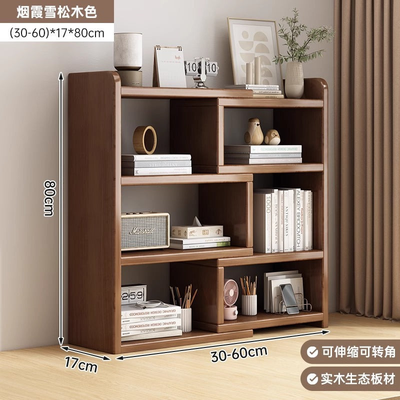 Solid wood color bookshelf Desktop shelf Children's desk Storage rack Household desk Small bookcase Office locker