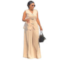 European and american cross-border women's fashion:  summer new collection - tie-waist vest top and wide-leg pants set