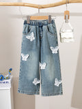 High-quality sleeveless, cinched-waist designer children's clothing set for cross-border e-commerce: includes a denim elastic-waist pants set