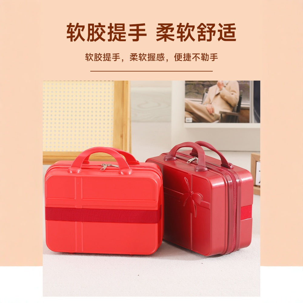 14-Inch gift suitcase, small zipper suitcase, light cosmetic case, manufacturer wholesale, high-end gift box, simple