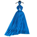 Sanya seaside vacation outfit sexy backless vest cut outhalterdress women's pleated longpleated skirt