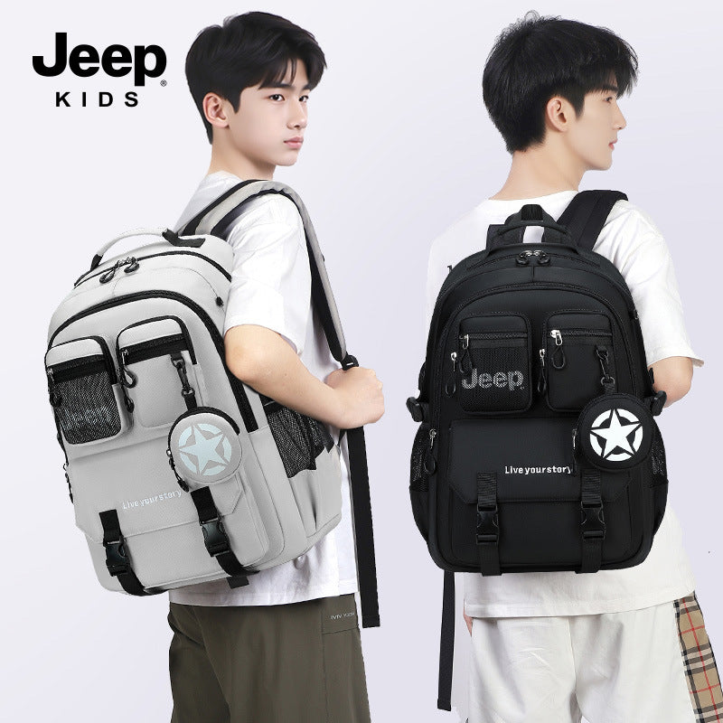 Jeep boys' backpack - new 2026 model for elementary school students (grades 3-6) - lightweight, spine-protecting school bag for girls and boys