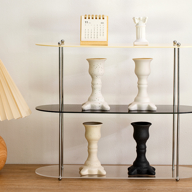 Nordic antique candle holder ceramic ornament simple home decoration festival desktop scented candle pedestal decoration props