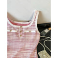 cross-border code  independent station 1688 eleganceknitting tweed style button decoration fashion vest