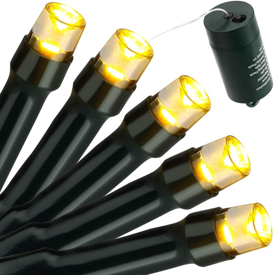 Dark green LED light string outdoor waterproof hook-type battery box 8 mode string light Christmas decorative light string wholesale