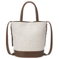 Versatile minimalist patchwork large capacity crossbody bag - korean style fashion canvas tote bucket bag for women - ladies' shoulder bag
