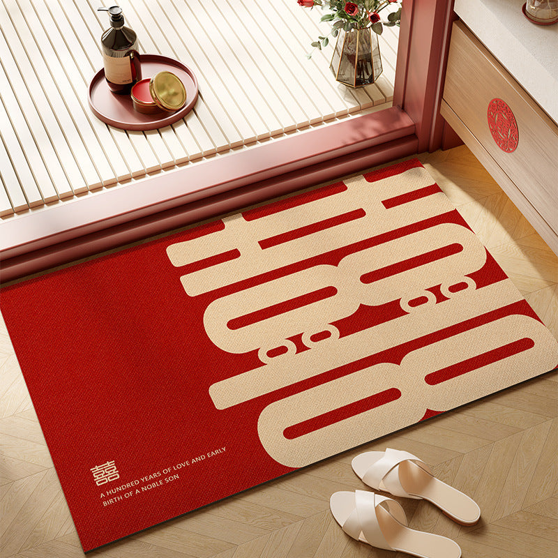 Non-slip foot mat wedding bathroom bathroom red absorbent mat diatom mud for home bathroom bathroom mat quick drying