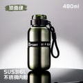 High-style 316 stainless steel dual-drink insulated tumbler with outdoor cycling handle – one-hand open, keeps drinks hot or cold