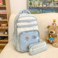 2025new arrivaldetachable pencil case school bag transparent flap pocket pantscute pain bag casualpure color female student backpack