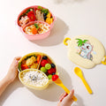 Creative kids' plastic cartoon lunch box - cute fruit box, portable sealed divided lunch container with fun cutlery set