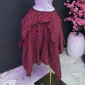 supply, free size, yarn-dyed plaid, double-layered, large swing, loose, asymmetrical, fashionable elastic waist, versatile skirt