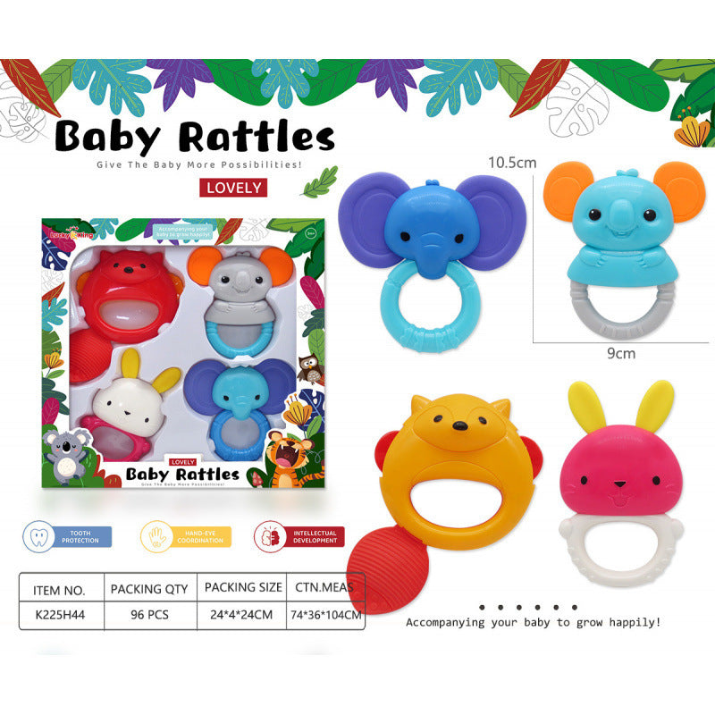 Cross-border export baby toys 0-1 years old gift box rattle set newborn baby soothing hand crank grip puzzle