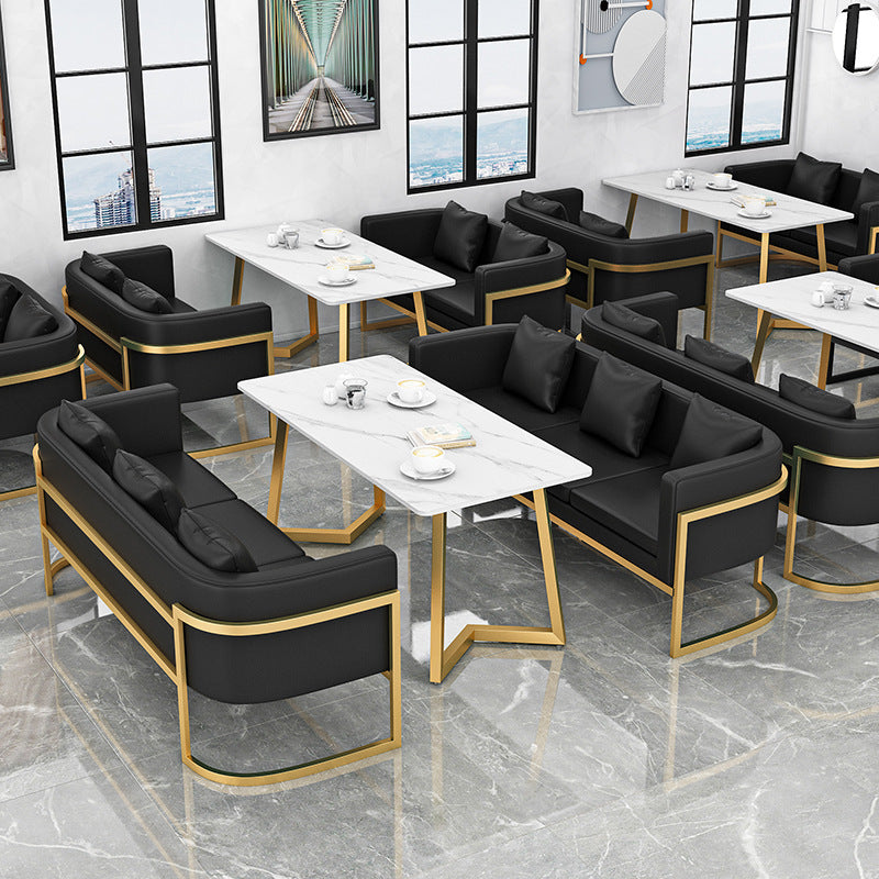Nordic style coffee shop & bubble tea shop furniture set: tables, chairs, casual bar, lounge music, dining bar, commercial western restaurant booths & sofa combination