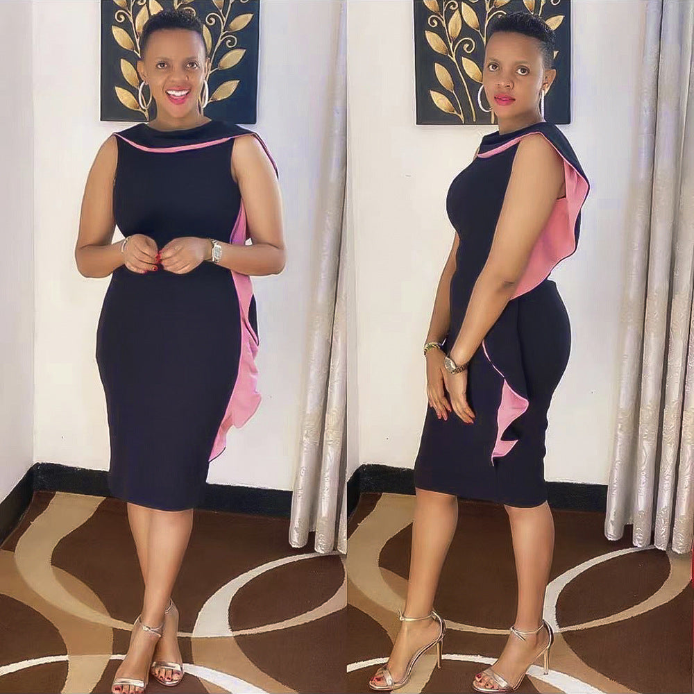 African clothing women's plus size round neck daily ol commute pencil skirt  banquet dress