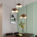 Used retro walnut grain tea room eggshell chandelier new creative dining room bar restaurant dining table chandelier
