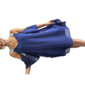 Real shot of export cross-border 1688summer women's off-shoulder chiffon pure colorv neckelegancefashiondress