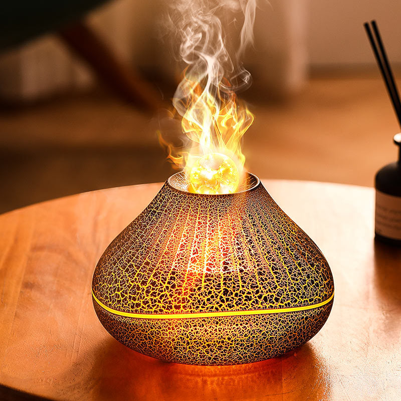 2025 new flame aroma diffuser usb home humidifier crackle bead scented air freshener