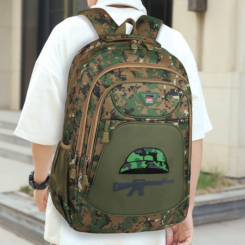 New camouflage backpack men's large-capacity business travel travel computer backpack schoolbag junior high school student