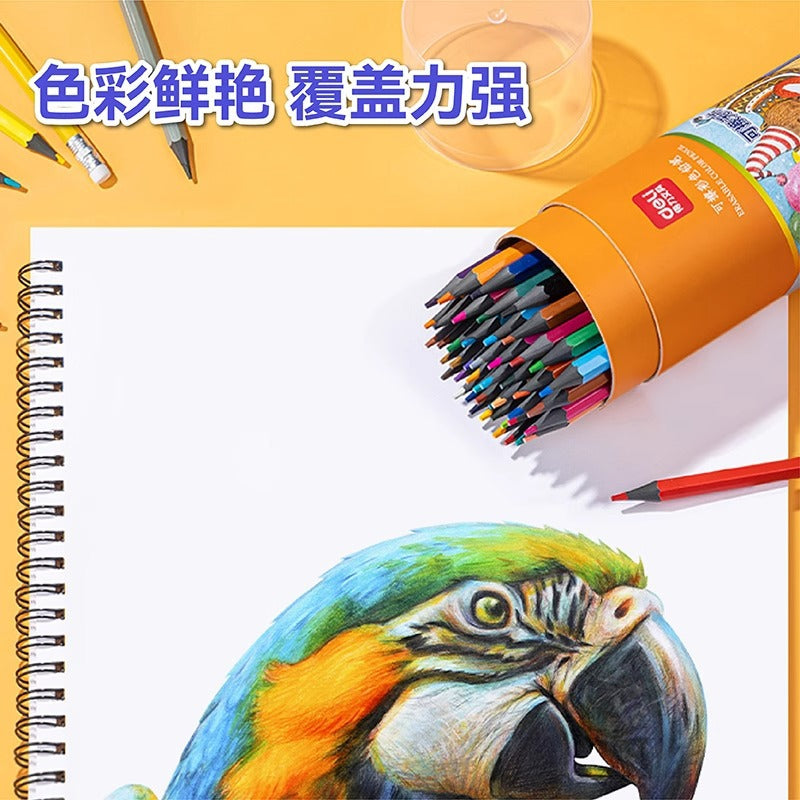 Deli 7073 Color Pencil Oil Erasable Color Pen Painting Pen Hexagonal Rod Eraser Head Color Pencil Painting Pen