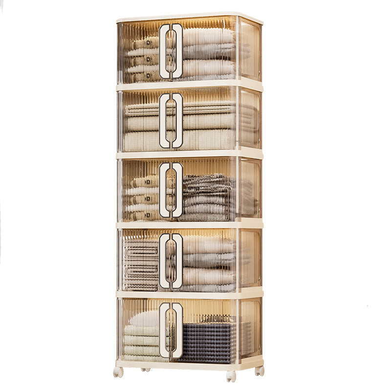 Multi-layer baby wardrobe Thickened baby storage cabinet Household snack sorting box Clothes storage Folding storage cabinet