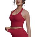 Naked-feel compression sports bra yoga top - quick-dry racerback workout tank with padded yoga bra