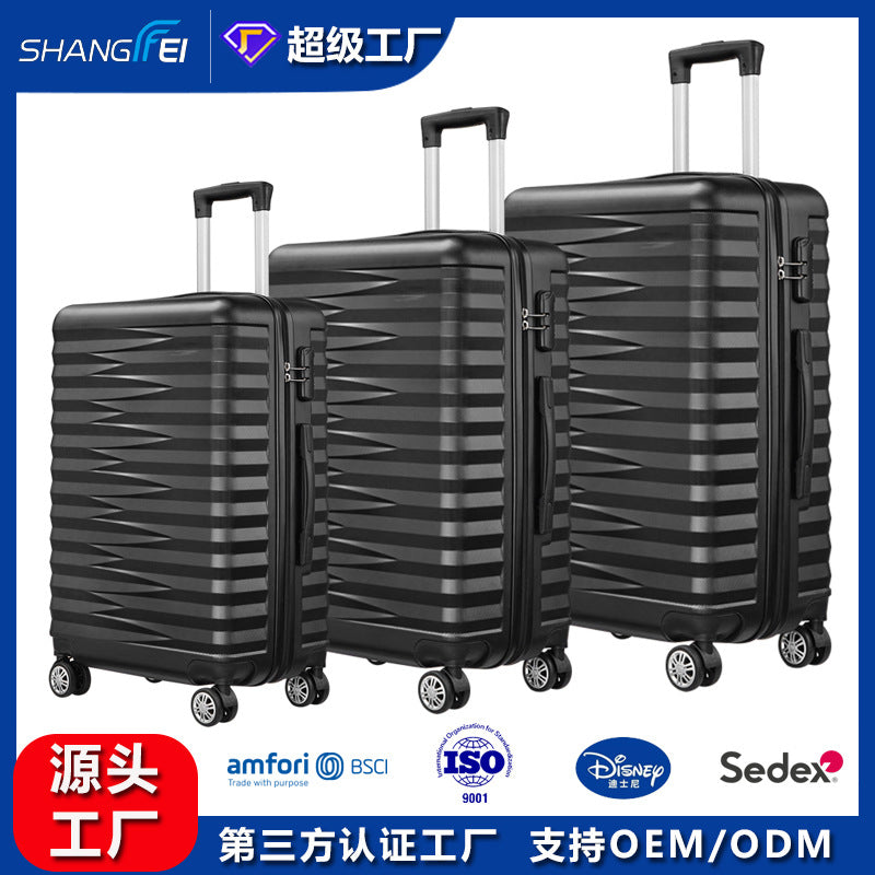 Manufacturer customizes three-piece suitcase,  boarding password trolley case, large-capacity universal wheel  suitcase