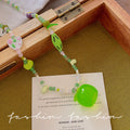 Summer fresh mint green green apple beaded necklace women's sweet forest girl style cute easiest for match clavicle chain