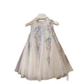 summer new girls' princess dress sleeveless sequin bowknot sleeveless dress evening gown wholesale supply