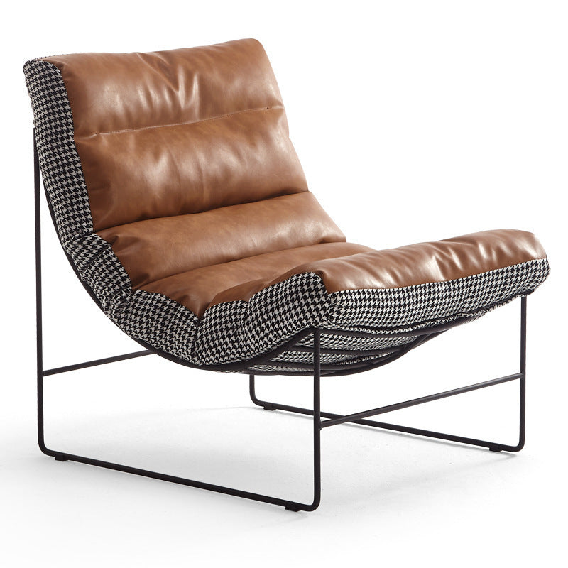 Factory direct living room iron sofa chair bedroom fabric lazy sofa balcony single casual chair popular lounge chair