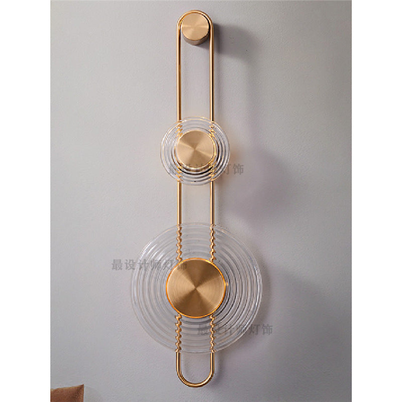 Modern minimalist wall sconce, long style, solid brass, for living room backdrop, hallway, aisle, glass ripple bedside, project wall lighting