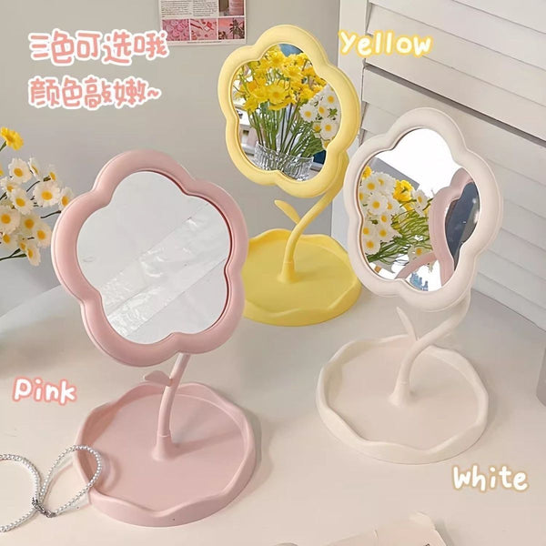 Dresser vanity mirror Desktop desktop sunflower shape mirror Internet celebrity vanity mirror Portable and adjustable