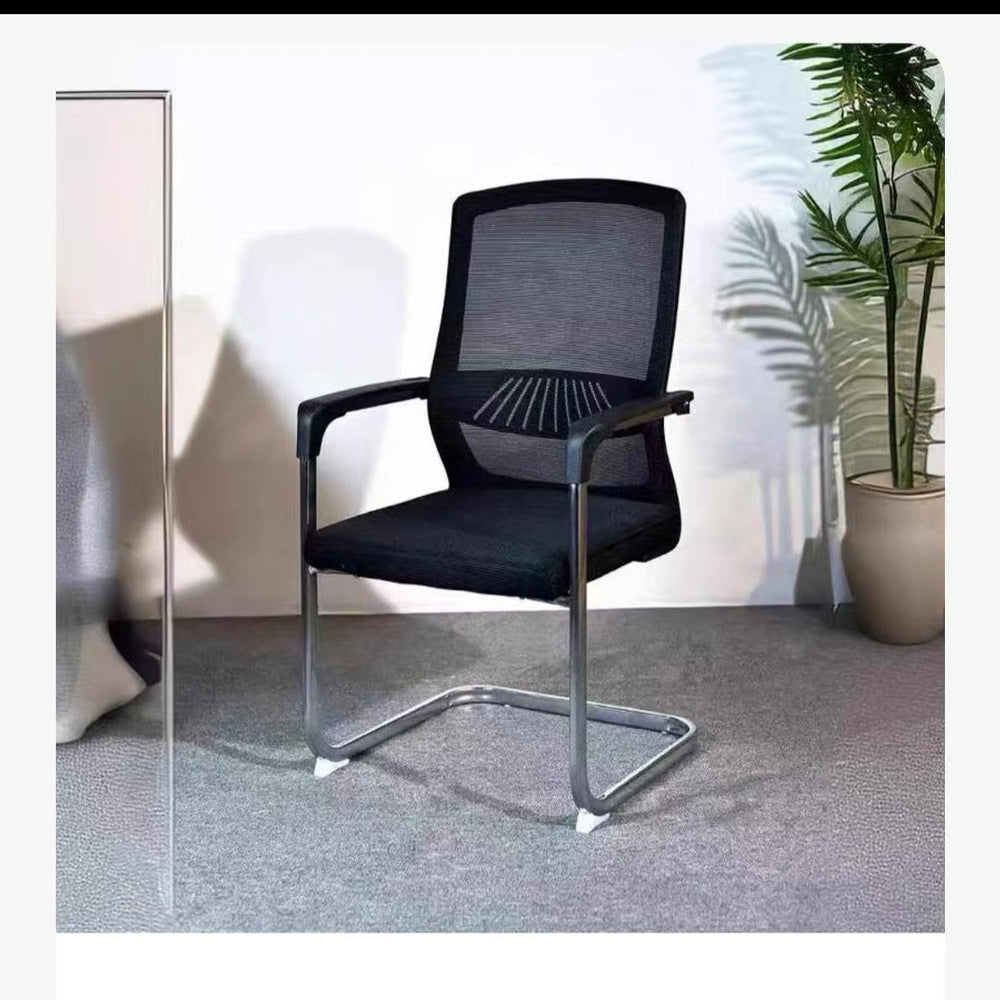 Computer desk and chair set - modern minimalist conference table for meetings, partitioned multi-person office desk for employees