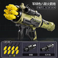 Kids' extra-large rocket launcher - rechargeable, four-barreled, sound & light effects - perfect for boys' "chicken dinner" games!