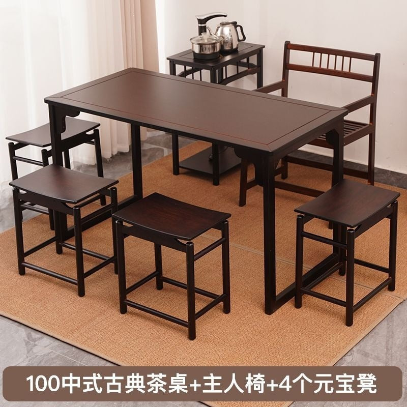New chinoiserie tea table and chair combination office kung fu coffee table for home living room balcony tea table tea table