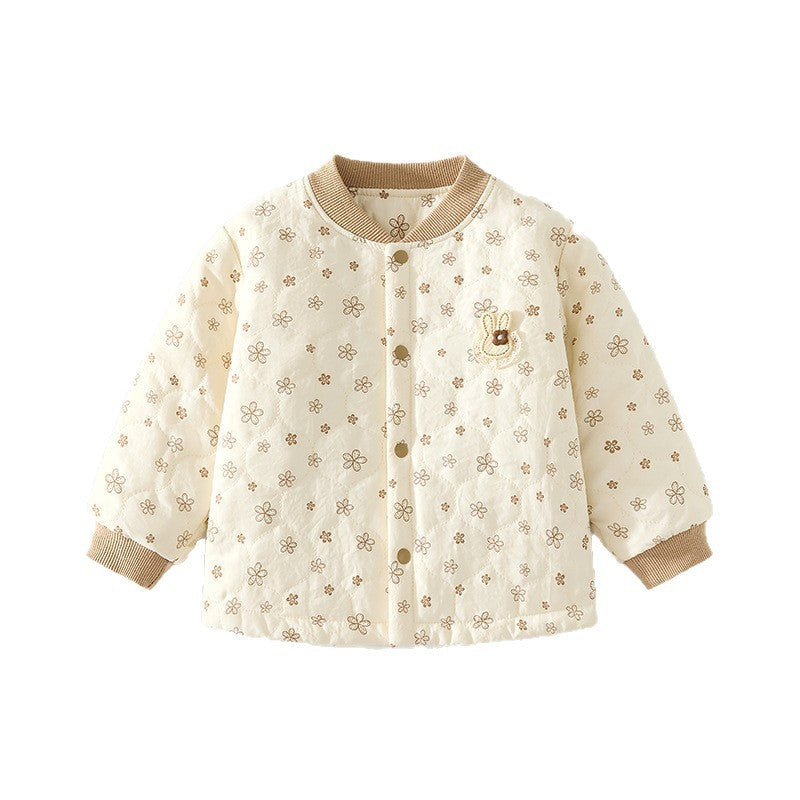 Baby elephant thickened quilted tops boys and girls heattech inner wear 120g infant autumn and winter cotton jacket intimates