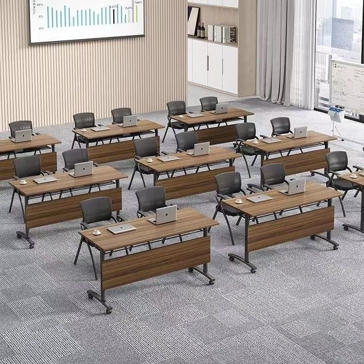 Foldable training table bench table - direct from the manufacturer - table sets, conference tables, side-flip tables, multi-functional mobile tables - wood finish