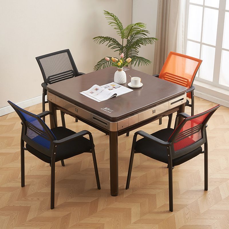 Durable, comfortable, and breathable office chairs – set of four. also suitable as stackable mahjong chairs for mahjong parlors and game rooms, or conference chairs