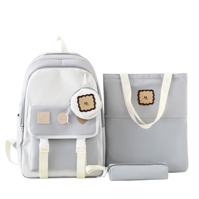 Cross-border new fashion trend backpack casual backpack large-capacity travel essential bag primary and secondary school students schoolbag
