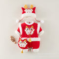 Baby clothes winter cotton jumpsuit new year's greetings baby 100 days old red festive khaki new year clothes