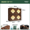 Song dynasty aesthetic black walnut entryway cabinet - modern chinese style solid wood storage console table - stackable storage combination unit