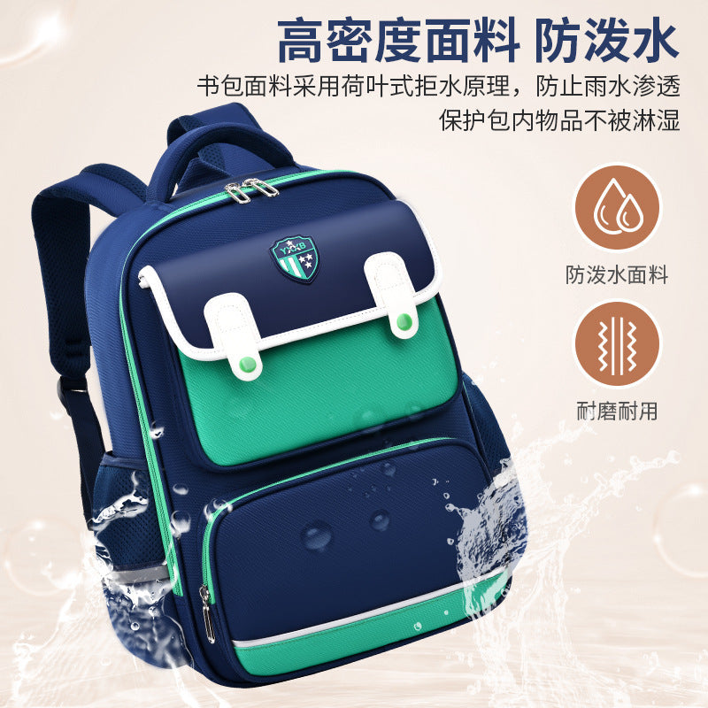 New British primary school schoolbag, scientific spine protection, large-capacity backpack, light for boys and girls in grades 1-6