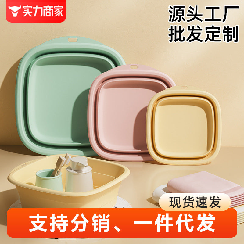 For homefoldable washbasin portable bathroom dormitory washing clothes washbasin multifunctional easy storage plastic basin