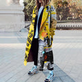 New  european and american autumn women's outerwear for export: long-sleeved, collared, printed wool blend coat - perfect for  and