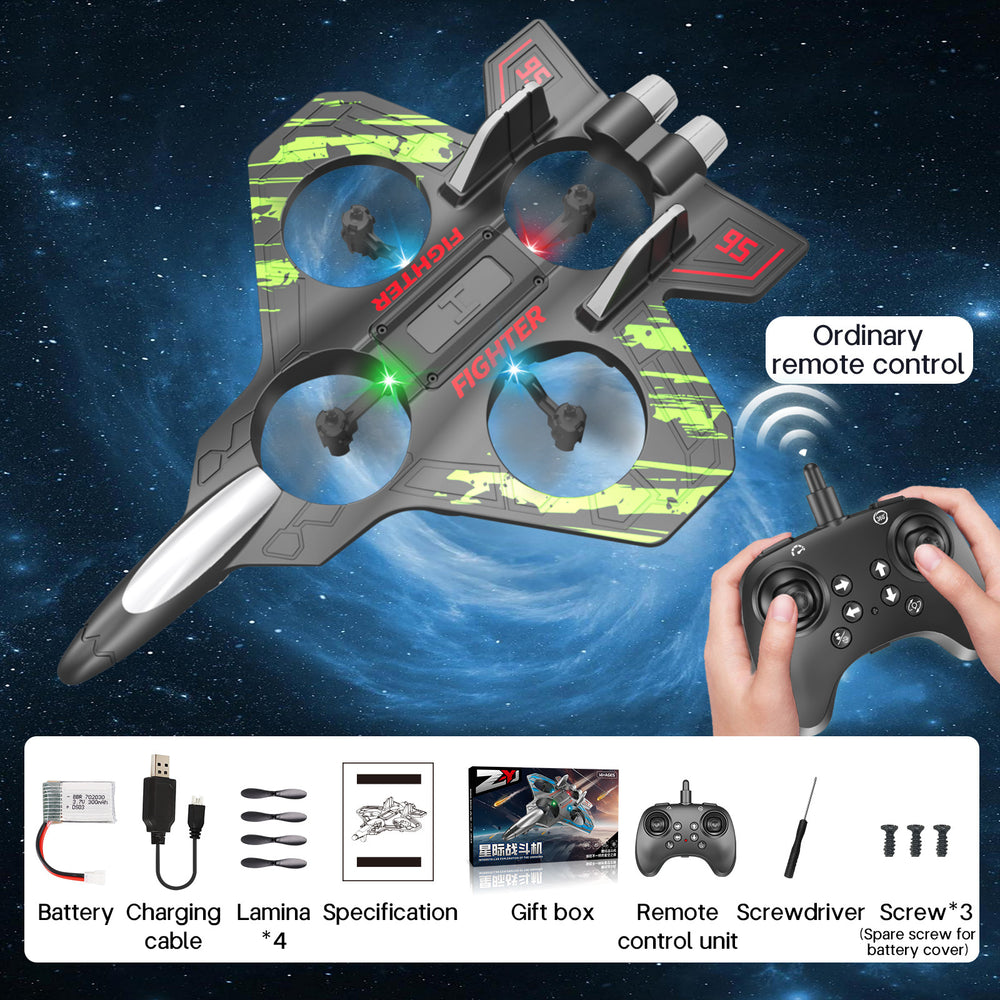 model aircraft remote control aircraft stunt fixed height and fall-resistant foam gravity glider colorful light four-axis drone