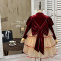 Girls' dress autumn new arrival red birthday dress lolita princess dress little girl puffy cake dress trendy