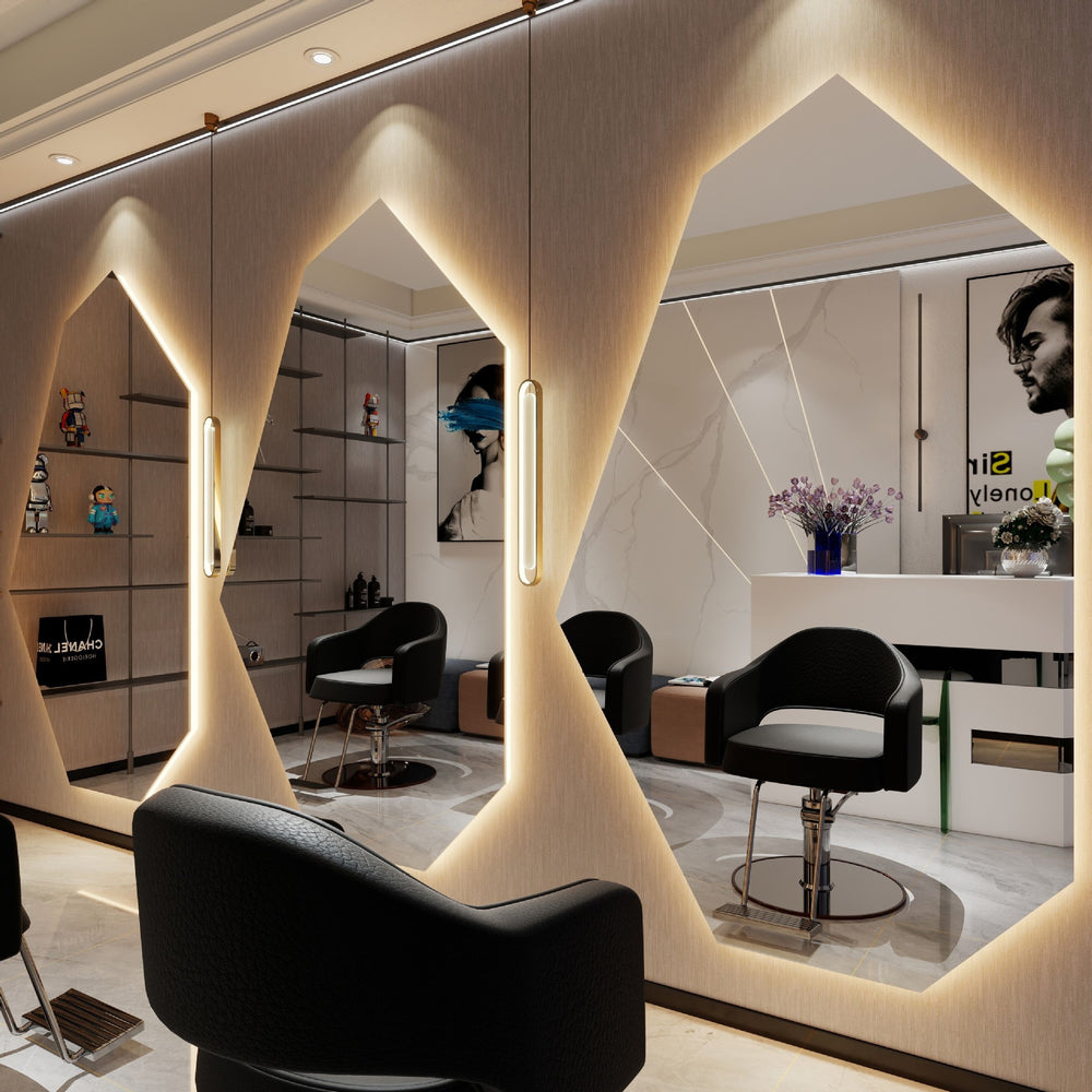 Hairdressing shop perm and dyeing mirror table hair salon special hair salon popular single-sided wall-mounted hair cutting mirror trendy shop special-shaped mirror